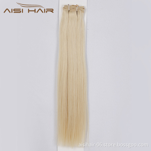 Aisi Hair 10A Brazilian Unprocessed Double Weft Blonde  Human Hair Bundles Double Drawn Human Hair Extension For Women